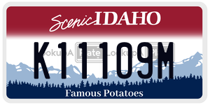 K11109M  license plate in ID