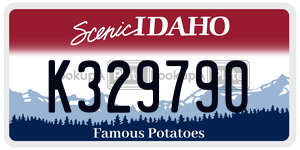 K329790 license plate in Idaho