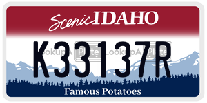 K33137R  license plate in ID