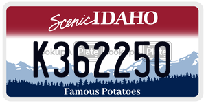 K362250  license plate in ID