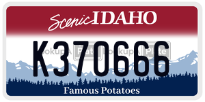K370666  license plate in ID