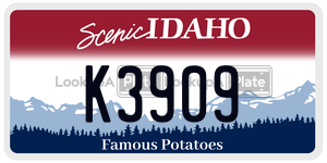K3909  license plate in ID