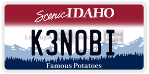 K3N0BI  license plate in ID
