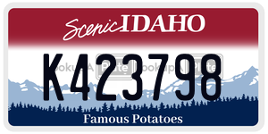 K423798  license plate in ID