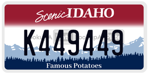 K449449  license plate in ID