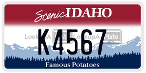 K4567  license plate in ID