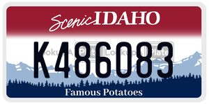 K486083  license plate in ID