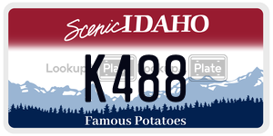K488  license plate in ID