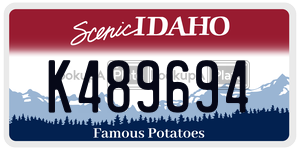 K489694  license plate in ID