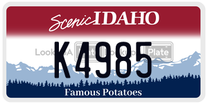 K4985  license plate in ID
