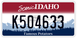 K504633  license plate in ID