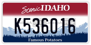 K536016  license plate in ID