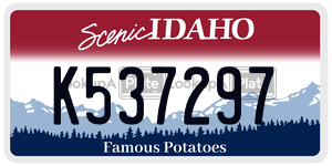 K537297  license plate in ID
