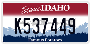 K537449  license plate in ID