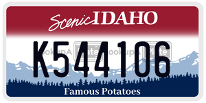 K544106  license plate in ID