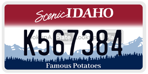 K567384  license plate in ID