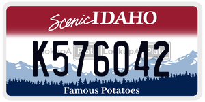 K576042  license plate in ID