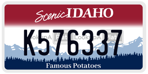 K576337  license plate in ID