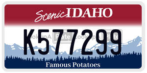K577299  license plate in ID