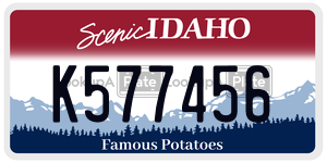 K577456  license plate in ID