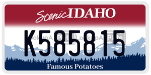 K585815  license plate in ID