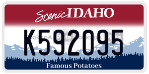 K592095  license plate in ID