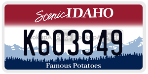 K603949  license plate in ID