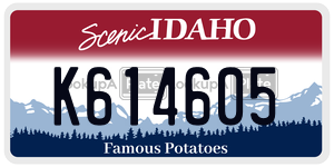 K614605  license plate in ID
