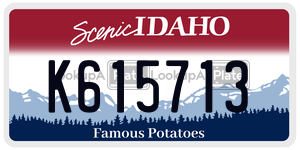 K615713  license plate in ID