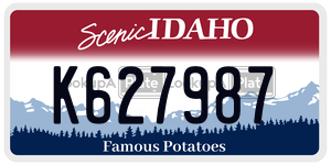 K627987  license plate in ID