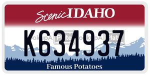 K634937  license plate in ID