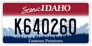 K640260  license plate in ID