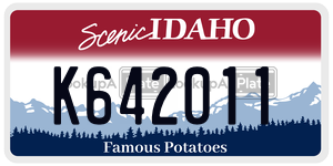 K642011  license plate in ID