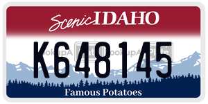 K648145  license plate in ID