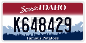 K648429  license plate in ID