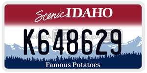 K648629  license plate in ID