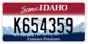 K654359  license plate in ID