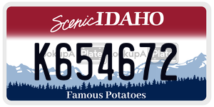 K654672  license plate in ID