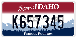 K657345  license plate in ID