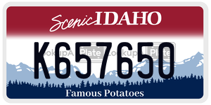 K657650  license plate in ID