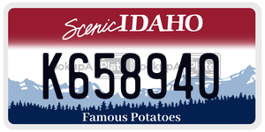 K658940  license plate in ID