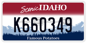K660349  license plate in ID