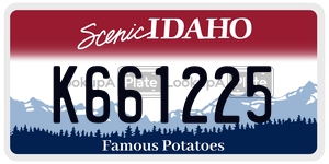 K661225  license plate in ID