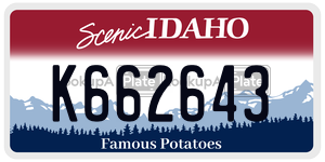 K662643  license plate in ID