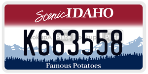 K663558  license plate in ID