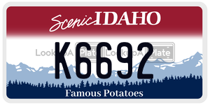 K6692  license plate in ID