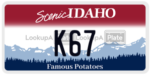 K67  license plate in ID