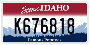 K676818  license plate in ID