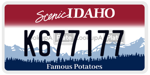 K677177  license plate in ID