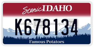K678134  license plate in ID
